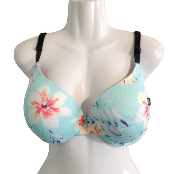 Victorias Secret Pink Floral Lightly Lined Push-Up Bra 36DDD / F80 Adjustable - Picture 1 of 5
